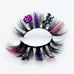 Glitter kleur wimpers extensie pluizige natuurlijke zachte dramatische strip wimpers Halloween kerstgroothandel valse wimpers