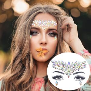 Paillettes Visage Bijoux Autocollant Tatouage Temporaire Partie Visage Maquillage Outils Strass Flash Tatouage Autocollants Faux Diamant