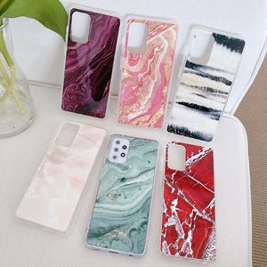 Glitter Gradient Marble Texture Crack Soft Phone Cases Pour iPhone 11 12 mini Pro Max XS XR 8 7 6S Plus Samsung S21Ultra S20Plus A32 A52 A72 A82 5G