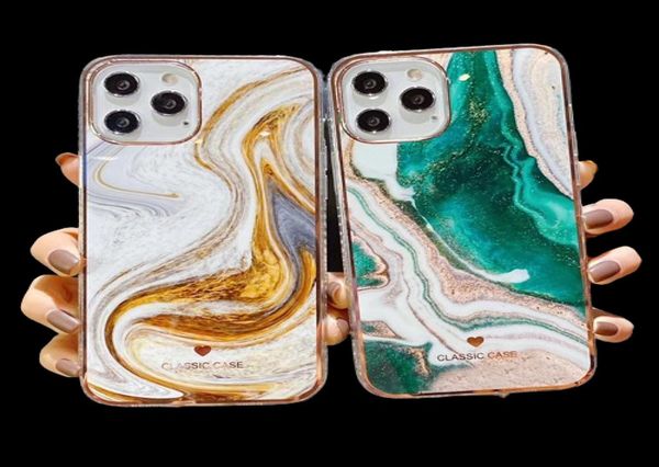 Fundas para teléfono con textura de mármol degradado con brillo para iPhone 14 13 11 12 11Pro Max XR XS Max X 7 8 Plus 11Pro 12 Parachoques trasero a prueba de golpes 7954640