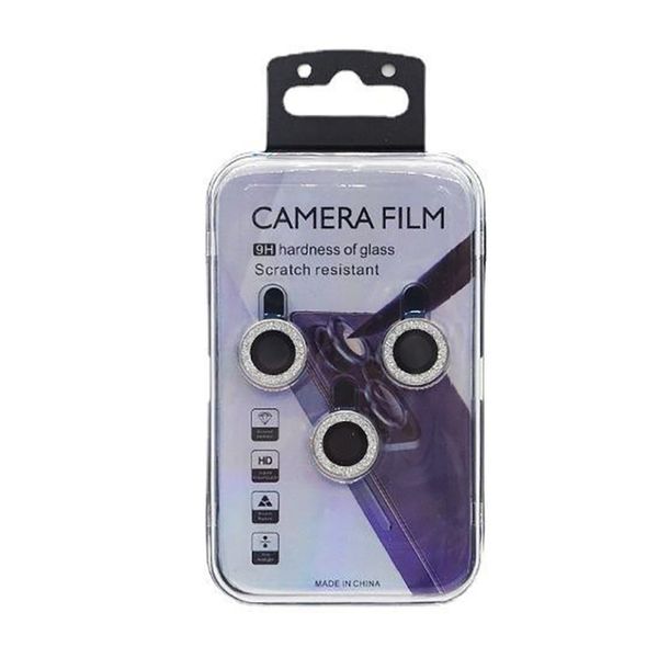 Verre de protection de film de caméra d'objectif de paillettes pour iphone 15 pro max 14 13 12 11 caméras arrière Eagle Eye protecteur d'écran 9H avec emballage de vente au détail