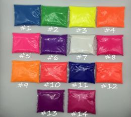 Couleurs mélangées de paillettes, 10g par couleur pigment de poudre fluorescente pour peinture Savonage de poudre à nail art en poudre