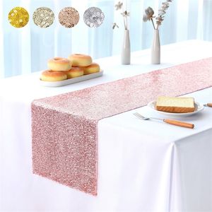 Glitter Net Table Runners Sparkly Pailles For Wedding Decoration Christmas Baby Shower Party Decor 220615