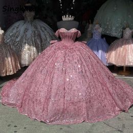 Chérie rose brillant Robe à balle de quinceanera