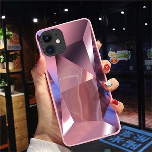Fundas de teléfono 3D Jelly Mirror Diamond para iPhone 13 Pro Max 12 Mini 11 XR 8 Plus Samsung S20 Note 20 Ultra A51 A71 A10S A21S TPU cubierta acrílica
