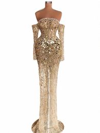 Glitter Prom Dr Gracieuse Soirée Dres Pour Femmes 2024 Festonné Manches Longues Robes De Bal Brillant Robes De Paillettes Robes De Gala o5xg #