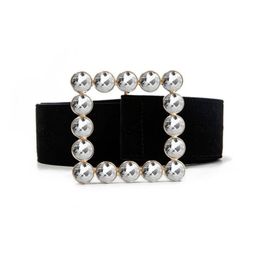 Rhinestone Strass Belt Dreigner Luxury Black Big Big larges pour femmes Robe de taille Girls Femme CEinture Fashion Y2008074872163