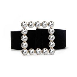 Rhinestone Strass Belt Dreigner Luxury Black Big Big larges pour femmes Robe de taille Girls Femme CEinture Fashion Y2008078494675