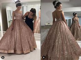 Glitter Rose Gold V Neck Backless 2022 Mexicaanse Quinceanera prom -jurken Charro Princess Beade Ball Jurk Sweet 16 Dress Vestidos 151256442