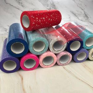 Rollo de tul con lentejuelas brillantes, 10 yardas, 15cm, Organza láser, artesanía, tela de tutú, decoración de boda, suministros para fiesta de cumpleaños.