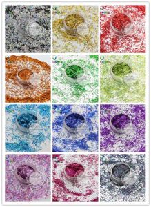 Taille des paillettes 3 mm Holographic Colorstinssel Strip Short Bar Formes Sparys for Nail Art et DIY Supplies