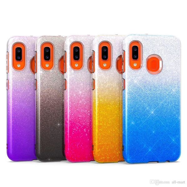 Funda con purpurina delgada y brillante para Samsung Galaxy A10e, color caramelo degradado