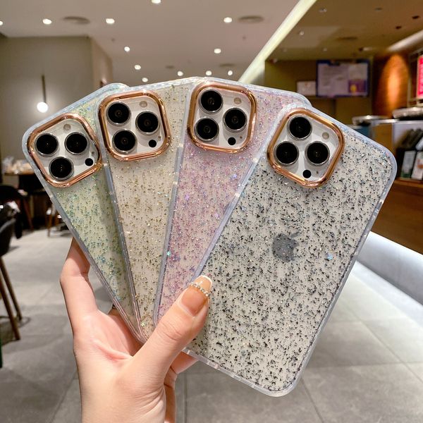 Glitter Sparkle Bling Poeder IMD Clear Cases voor iPhone 13 12 11 Pro Max XR XS X