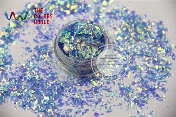 Glitter TCR337 American Fantasy Iridescence Couleurs bleu coupés aléatoires paillettes paillettes Mylar pour les ongles et décoration de bricolage