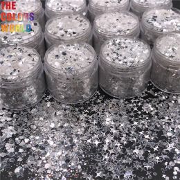 Paillettes TCT131 Shinning White avec couleurs argentées paillettes pour ongles décoration art corps art gel gel polonal manuel bricolage décoration décoration