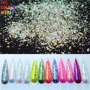 Glitter TCT153 iriserende regenboog kleur mylar shard onregelmatige vlokken glitter voor nagel art nagel gel make -up diy handmatige ambachten decoratie