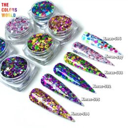 Glitter TCT243 Kerstmix Nagel Glitter Xmas Nail Art Decoratie Nagelontwerp Body Glitter FacePainting Makeup Handwerk Diy Decoratie