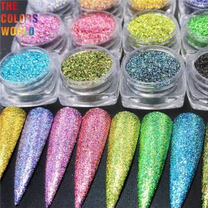 GLITTER TCT336 Resistente de solvente holográfico 0.2 mm Hexagon Glitter para decoración de arte de uñas Tattoo Sombra de ojos MakeuptUmbler Diy