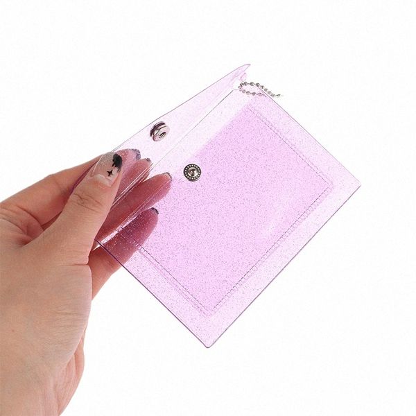 Étui de carte de carte Busin Carte de cartes Busin transparent transparent transparente PVC BUSIN CARD SAG ID Mini portefeuille Jelly Coin Purse F4DU # #