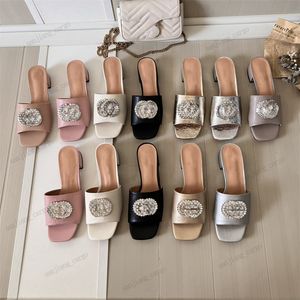 Glitter Two G Logo Luxury Slides Crystal Diamonds Designer Sandals Sandals Femme Black Blanc Plose rose LETTER