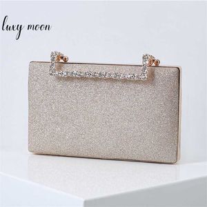 Glitter Wedding Clutch Bag pour femmes Luxury Diamond Party Evening Bag Chain Shoulder Bag Elegant Clutch Purse and Handbag ZD1904 211123