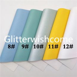 Glitterwishcome 21x29cm Vinyle de taille A4 pour arcs Litchi Synthetic en cuir en cuir feuilles de faux cuir pour arcs, GM5110A