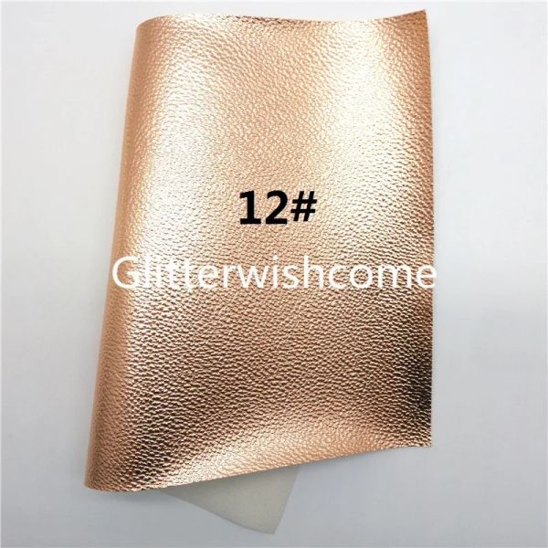 Glitterwishcome Metallic Litchi Solid Synthetic Cuir Faux Fabric Feuilles Felt Accessoires Bows DIY 21X29CM GM1041C