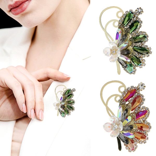 Broche papillon pailleté pour femmes cristal coloré luxe revers robe manteau costumes broche femme Banquet bijoux accessoires