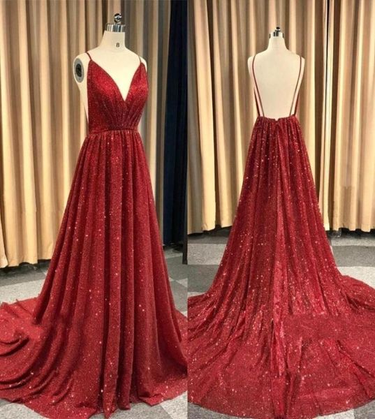 Glitz Lentejuelas rojas Vestidos de fiesta de maternidad 2020 Imperio reflectante Sin espalda Espagueti Vestido de noche largo para embarazadas BC14936905597