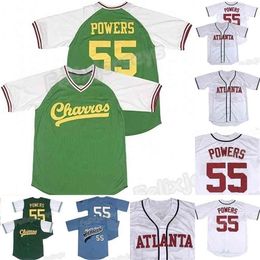 GlnC202 55 Kenny Powers Hacia el este y hacia abajo Myrtle Beach Mermen Mexican Charros Atlanta Baseball Jersey