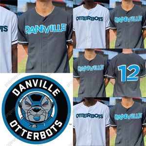 GlnMit 2021 Danville Otterbots Minor League Baseball Jersey Personnalisé N'importe quel Nom Numéro Tout Cousu Blanc Gris Foncé S-XXXL