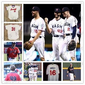 Glnnik1 Vintage Hombres Nashville Sounds Jersey 28 Peterson 16 Sweet Navy Blanco Blanco Gris Rojo Camisetas de doble coser