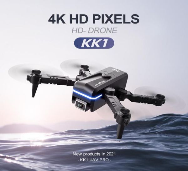 Drone mondial 4K Double caméra HD Mini véhicule avec Wifi Fpv pliable hélicoptère professionnel Selfie Drones jouets pour batterie enfant KK6669992