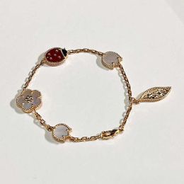 Wereldwijde mode luxe sieraden armband goudbloem Ladybug armband vrouwelijke luxe met gewone Cliek