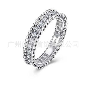 Wereldwijde mode luxe sieradenringen voor koppels glanzende 925 zilveren kraal met smalle ring hoog met gemeenschappelijke Vanly