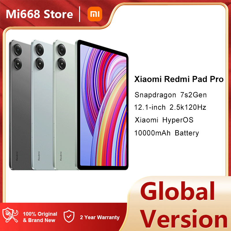 グローバルバージョン2024 Xiaomi Tablet Redmi Pad Pro 6+128/8+256 12.1 '' 2.5K 120Hz Snapdragon 7S Gen 2 10000MAHクアッドスピーカードルビーAtmosタブレットPC