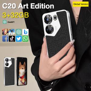 Version globale C20 Art Edition Smartphone Android 8.1 3 Go / 32 Go 4050mAh Phone cellulaire 2MP + 13MP CAMERIE 6.53 pouces 8 Téléphone mobile Core