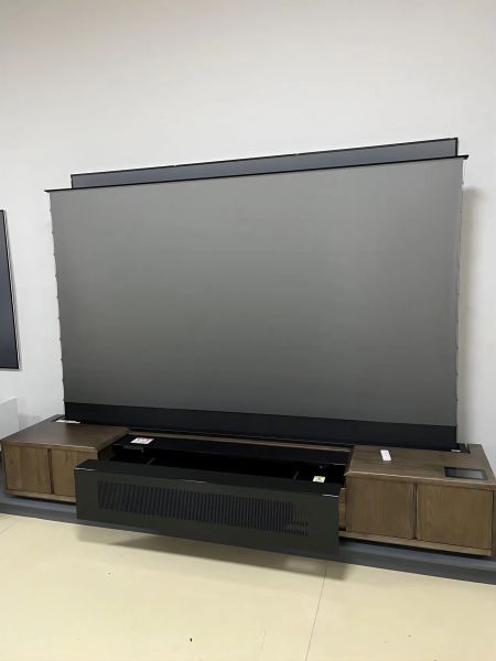 Versión global Formovie T1 4K Cinema láser proyector + pantalla de proyector de piso de cristal de mascotas Pantalla + gabinete integrado de TV láser