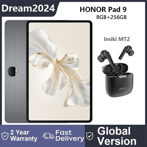Versión global Honor Pad 9 8GB+256GB Tableta 12.1 pulgadas Pantalla Snapdragon 6 Gen 1 13MP Cámara trasera 8300mAh Batería BT5.1 Ocho altavoces con IMiki MT2
