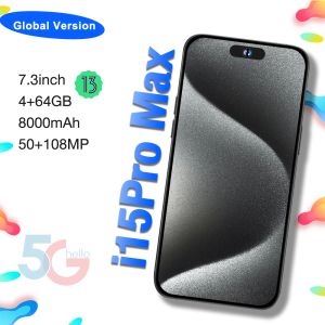 Version globale I15pro Smartphone max 4G Android 13 Téléphone mobile quadro-core de 6 pouces de 3 gb32 Go de 6 pouces