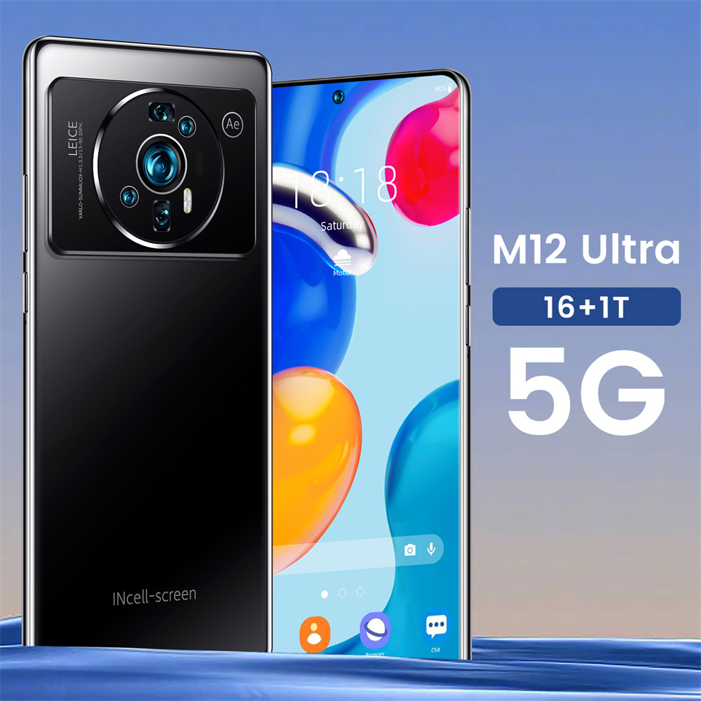 Version globale Original Phone Mobile Phone M12 Pro 16G 1TB Android Smartphone Prise en charge 4G 5G Network Super Endurance Original