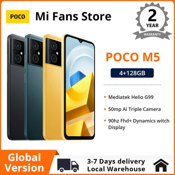 POCO M5 – Smartphone, version globale, 128 go, NFC, MTK G99 Octa Core, 90Hz, écran 6.58 pouces, caméra 50mp, 5000mAh