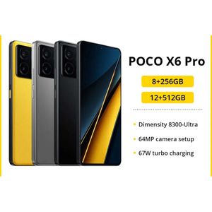 Version globale POCO X6 Pro 5G Smartphone NFC 256 Go / 512 Go Dimensité 8300-Ultra 67W Charge 64MP Triple Camera 120Hz 5000mAH-12