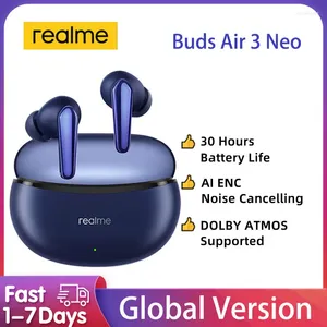 Global Versie Realme Buds Air 3 Neo Oortelefoon Lange Batterij AI ENC Oproep Ruisonderdrukking Oordopjes 88 ms Ultra-lage latentie