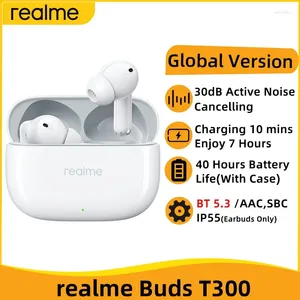 Version mondiale Realme Buds T300 True Wireless écouteur 30dB suppression Active du bruit Bluetooth 5.3 40 heures d'autonomie