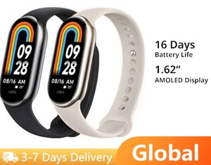 Version mondiale Xiaomi Band 8 1.62 AMOLED Ultra longue durée de vie de la batterie 16 jours Bracelet intelligent plus de 150 modes sportifs