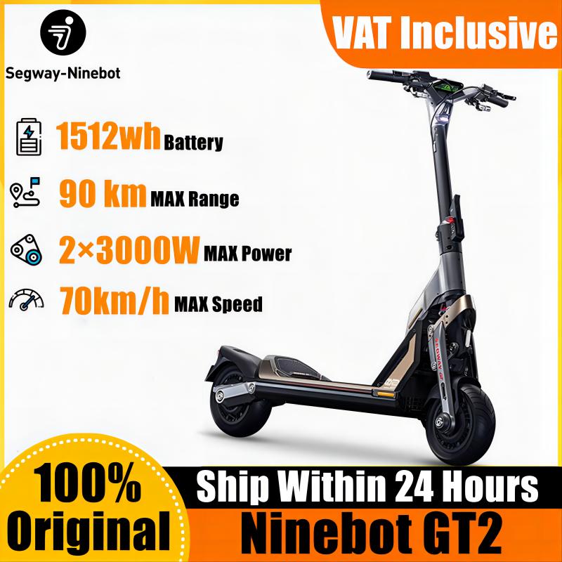 Европейский электрический скутер Ninebot By Segway GT2 GT2P Smart KickScooter Запас хода 90 км 6000 Вт Двойной привод 70 км/ч Суперскутер Гидравлическое тормозное масло PM-OLED