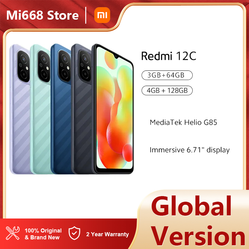 Globale Version Xiaomi Redmi 12C Smartphone 50MP Kamera 6,71 Zoll 5000mAh Hochleistungsakku Helio G85 Octa Core