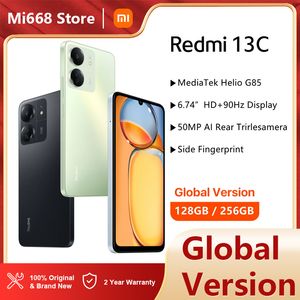 Version globale Xiaomi Redmi 13C Smartphone NFC Smartphone 50MP Appareil photo 128 Go 6,74 pouces 5000mAh Batterie haute capacité MediaTek Helio G99 18W PD Chargement