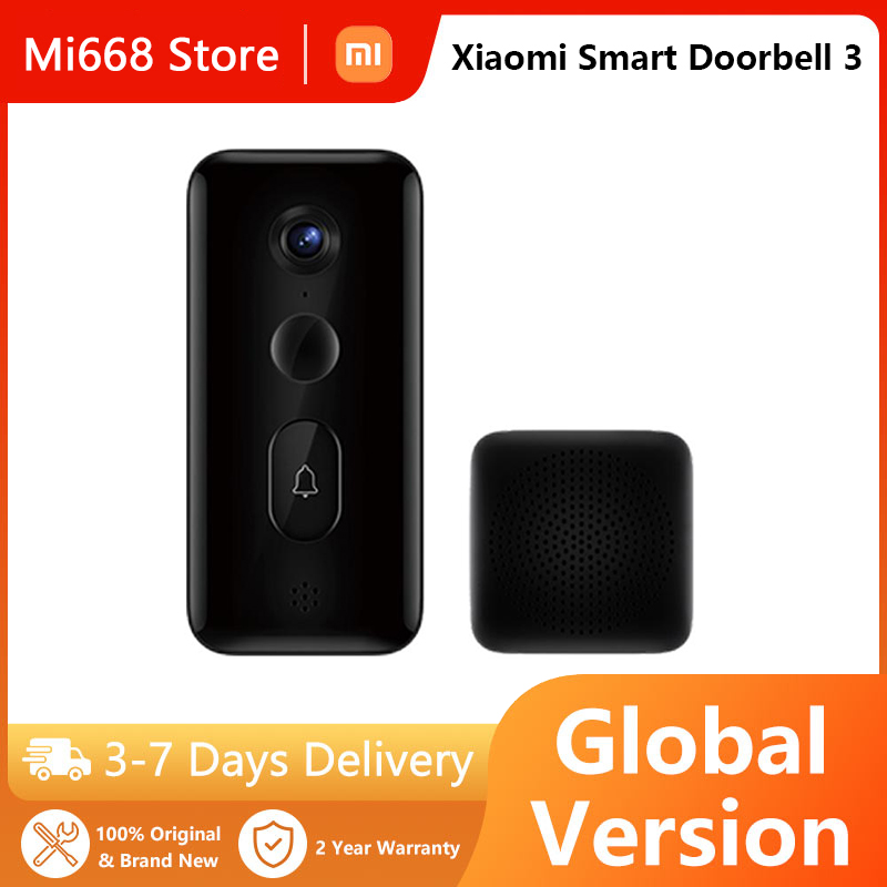 Global Version Xiaomi Smart Doorbell 3 Generation Mijia Video Doorbell 180°Large FieldView Realtime View Smart Camera